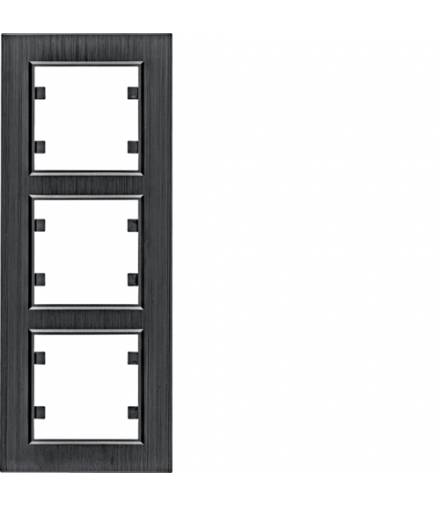 lumina passion Ramka 3-krotna pionowa, aluminium czarne Hager WL9133