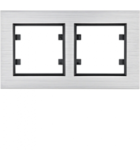 lumina passion Ramka 2-krotna pozioma, aluminium srebrne Hager WL9222
