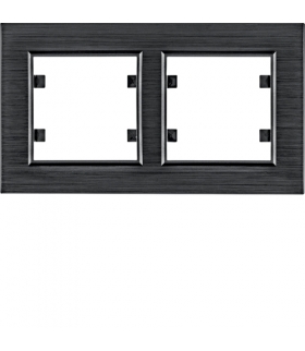 lumina passion Ramka 2-krotna pozioma, aluminium czarne Hager WL9223