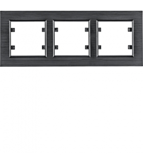 lumina passion Ramka 3-krotna pozioma, aluminium czarne Hager WL9233