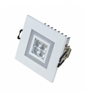 FIALE 4LED 4X1W 30ST 230V SQUARE Z RAMKĄ NIEBIESKĄ CW OCZKA LEDOWE SLI021017CW_BLUE