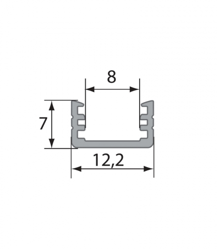 PROFIL ALUMINIOWY WOJSLIM Z OSŁONĄ MLECZNĄ 2MB KLOSZ A WOJ+03075