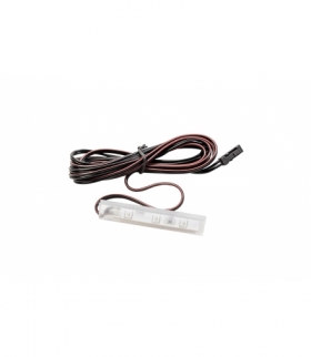Klip plastikowy niebieski do półki szklanej 8mm, 0.24W/12V, 3 diody led, przewód 2m z mini amp mę
