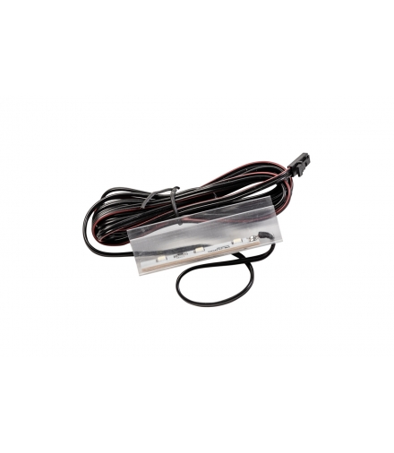 Klip plastikowy zimny biały do półki szklanej 8mm, 0.24W/12V, 3 diody led, przewód 2m z mini amp mę
