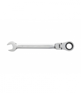 Klucz płasko oczkowy ze stali CrV, z przegubem, 15 mm, 72T