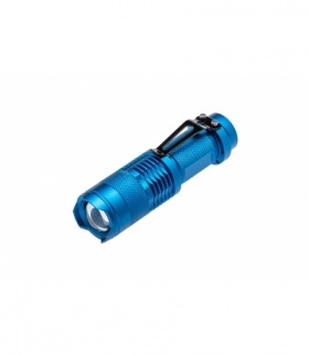 Latarka kieszonkowa aluminiowa,1*AA/1*14500 3.7v(bez baterii),5W,250lm,IP20,200m