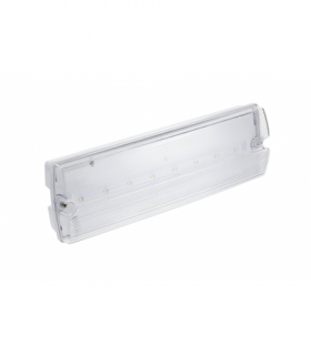 Oprawa awaryjna TERNO-1 LED,3W,250lm,AC220-240V,50-60Hz,IP65,1h,6400K,dwuzadaniowa, PRZYCISK TEST