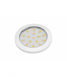 Oprawa LED Lumino biały połysk 12V DC, 1.5W, 16 SMD3528, ciepły biały, 2m przewód z miniAMP