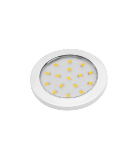 Oprawa LED Lumino biały połysk 12V DC, 1.5W, 16 SMD3528, ciepły biały, 2m przewód z miniAMP