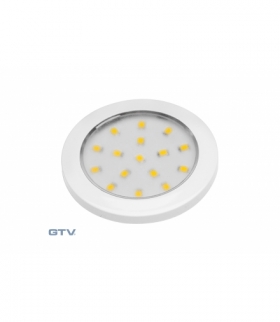 Oprawa LED Lumino biały połysk 12V DC, 1.5W, 16 SMD3528, zimny biały, 2m przewód z miniAMP