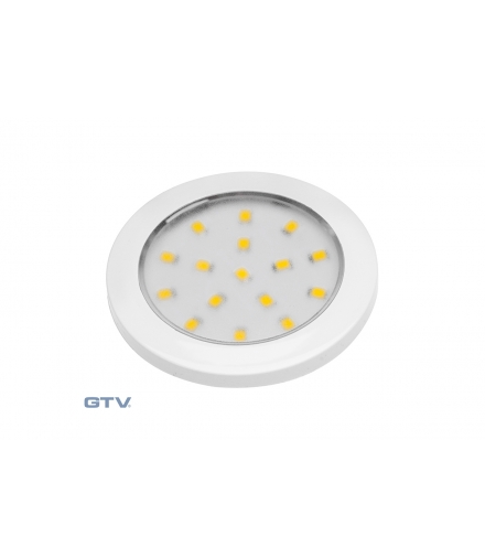 Oprawa LED Lumino biały połysk 12V DC, 1.5W, 16 SMD3528, zimny biały, 2m przewód z miniAMP