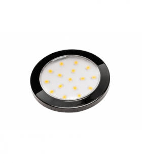 Oprawa LED Lumino czarny połysk 12V DC, 1.5W, 16 SMD3528, ciepły biały, 2m przewód z miniAMP