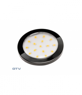 Oprawa LED Lumino czarny połysk 12V DC, 1.5W, 16 SMD3528, zimny biały, 2m przewód z miniAMP