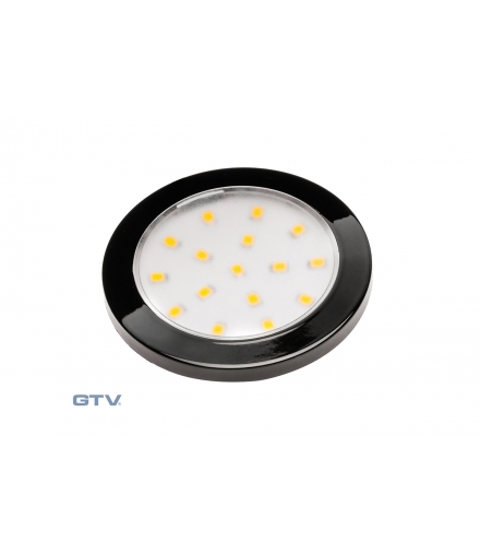 Oprawa LED Lumino czarny połysk 12V DC, 1.5W, 16 SMD3528, zimny biały, 2m przewód z miniAMP