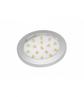 Oprawa LED Lumino srebrna 12V DC, 1.5W, 16 SMD3528, ciepły biały, 2m przewód z miniAMP