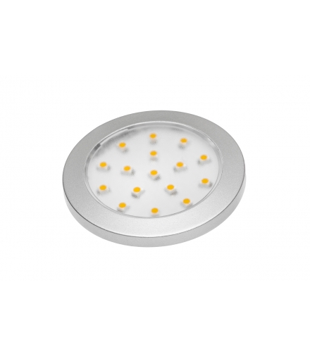 Oprawa LED Lumino srebrna 12V DC, 1.5W, 16 SMD3528, ciepły biały, 2m przewód z miniAMP