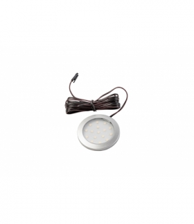 Oprawa LED Lumino srebrna 12V DC, 1.5W, 16 SMD3528, neutralny biały, 2m przewód z miniAMP