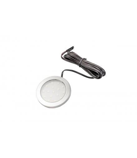 Oprawa LED Lumino srebrna 12V DC, 1.5W, 16 SMD3528, zimny biały, 2m przewód z miniAMP