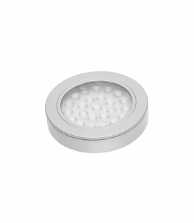 Oprawa LED srebrna wpuszczana z dystansem Vasco, 12V DC, 1.7W, 24 SMD3528, neutralny, 200cm przewód