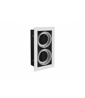 Oprawa sufitowa PIREO podtynkowa, PODWÓJNA, szara/szara