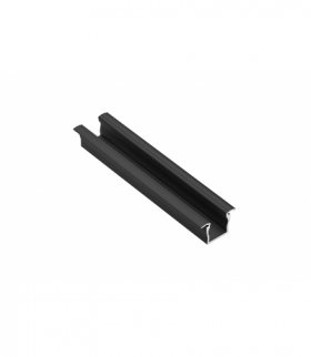 Profil aluminiowy LED z kołnierzem GLAX Mini wysoki 12,5mm czarny mat 2 m (wpuszczany)