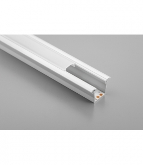 Profil aluminiowy LED z kołnierzem GLAX Mini wysoki 12,5mm silver 2 m (wpuszczany)