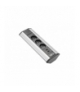 Przedłużacz biurkowy kątowy 3x gniazdo z uziemieniem, 2xUSB 2.1A 5V (srebrny)