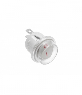 Przełącznik kołyskowy okrągły BIAŁY, IP44, max 1300W, max. 230V