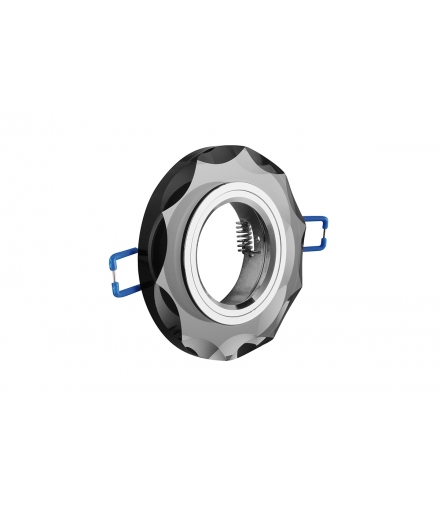Sufitowa oprawa punktowa BRILLANTE, szkło, CZARNY kryształ, okrągła