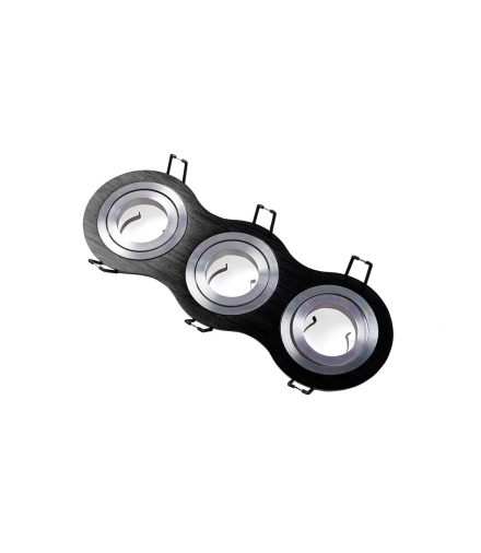 Sufitowa oprawa punktowa MORENA, IP20, okrągła, 3 oczka, czarna