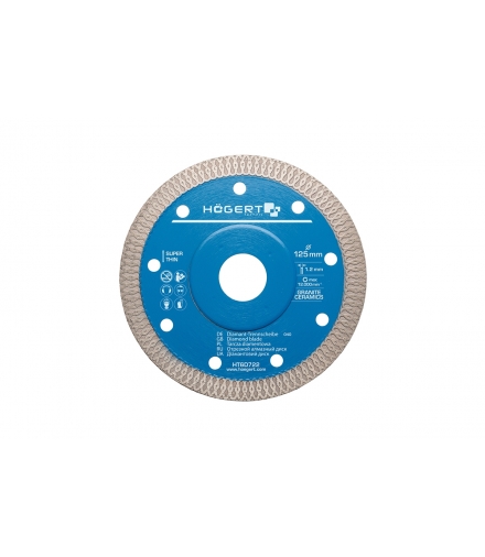 Tarcza diamentowa 125 mm, do glazury, terakoty, płytek ceramicznych, marmuru i porcelany HT6D722