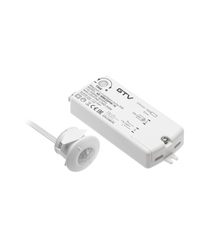 Włącznik bezdotykowy PIR 230V, max.250W, przewód 2m, biały