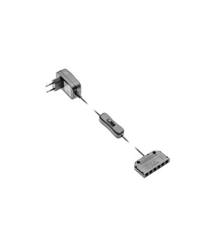 Zasilacz led 12V 1000mA, 12W, 1A. z włącznikiem i dystrybutorem