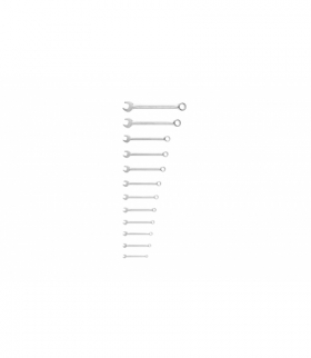 Zestaw kluczy płasko-oczkowych 12 szt., rozm. 6-24 mm, CrV