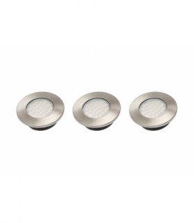 Zestaw ledowy Barri PLUS, 3x oprawa okrągła wpuszczana 27 LED 3528SMD, ciepły biały 230V, 1.5W