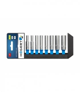 Zestaw nasadek sześciokątnych 8 szt., 1/4", długie, CrV