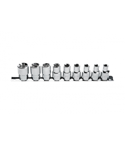 Zestaw nasadek Torx 9 szt., 1/2" rozm. E10-E24, CrV