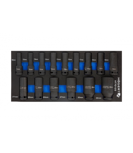 Zestaw nasadek udarowych 15 szt., wkład EVA