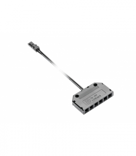 Złączka do oświetlenia ledowego, dystrybutor czarny 6 gniazd z 2m kablem AWG24 i złączka mini amp mę