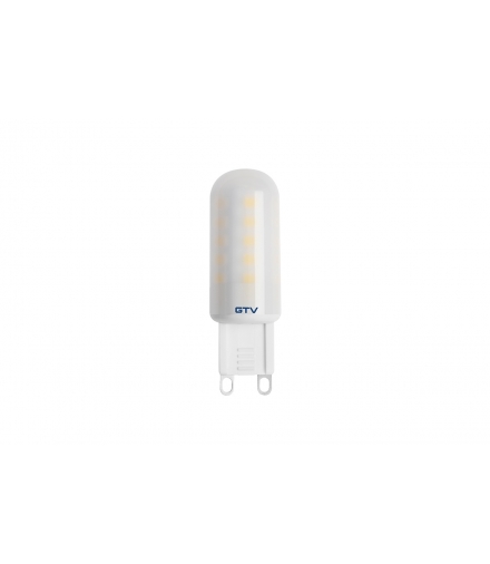 ŻARÓWKA LED SMD 2835, PLASTIK, CIEPŁY BIAŁY, G9, 4W, AC 230V, KĄT ŚWIECENIA 360*, 300 lm, 43 mA