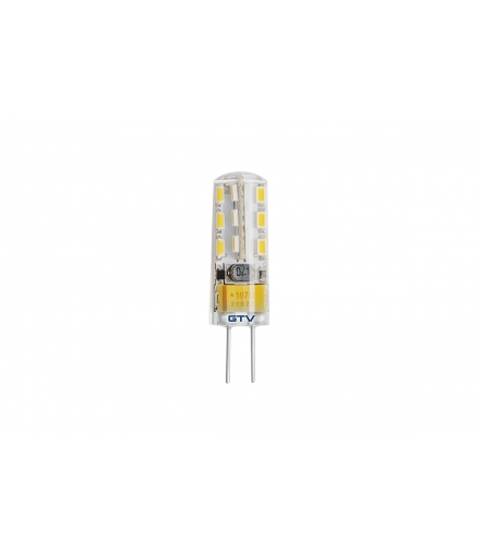 ŻARÓWKA LED, SMD 3014, SILIKON, CIEPŁA BIAŁA, G4, 2W, KĄT ŚWIECENIA 360*, DC12V, 140 lm,