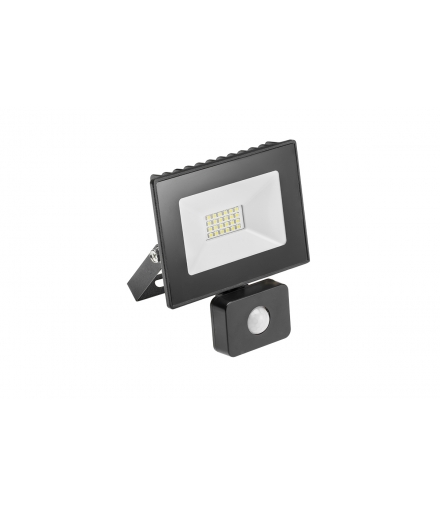 G-TECH Naświetlacz LED z czuj. ruchu, 20W, 1400lm, AC220-240V,50/60 Hz,PF0,9,IP65,120°,4000K,czarny