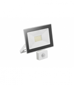G-TECH Naświetlacz LED z czuj. ruchu, 30W, 2100lm, AC220-240V,50/60 Hz,PF0,9,IP65,120°,4000K,biały