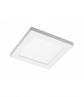 Oprawa LED MOZA, 12W, 1000lm, AC220-240V, 50/60Hz, PF0,5, RA80, IP40, 120°,4000K, kwadrat, biały