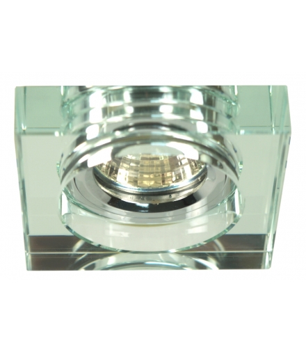 SS-16-CH/WH MR16 CHROM oczko sufitowe lampa sufitowa. STROP. STAŁA KWADRATOWA SZKŁO BEZBARWNE