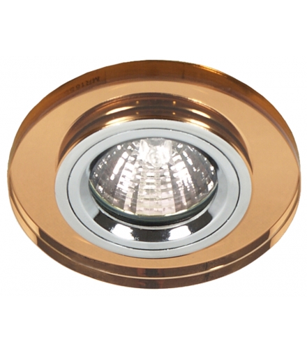 SS-15-CH/BR MR16 CHROM oczko sufitowe lampa sufitowa STAŁA OKRĄGŁA SZKŁO BRĄZOWE