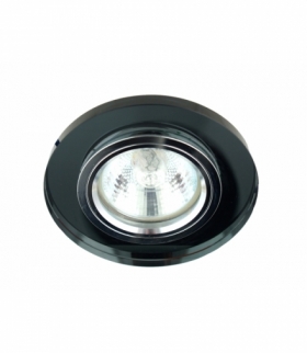 SS-15-CH/BK MR16 CHROM oczko sufitowe lampa sufitowa STAŁA OKRĄGŁA SZKŁO CZARNE