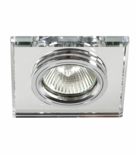 SS-13-CH/WH MR16 CHROM oczko sufitowe lampa sufitowa STAŁA KWADRATOWA SZKŁO BEZBARWNE