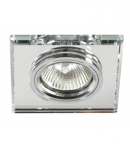 SS-13-CH/WH MR16 CHROM oczko sufitowe lampa sufitowa STAŁA KWADRATOWA SZKŁO BEZBARWNE