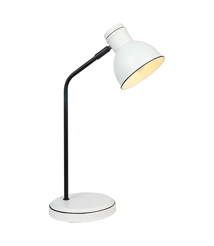 ZUMBA LAMPKA GABINETOWA SZTYCA PROSTA 1X40W E14 BIAŁY+CZARNY